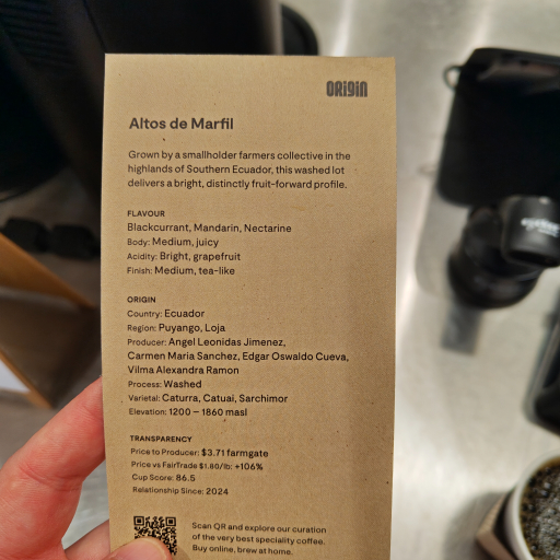 Image shared by taktak at Origin Coffee (Victoria Street), Bristol