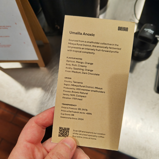 Image shared by taktak at Origin Coffee (Victoria Street), Bristol